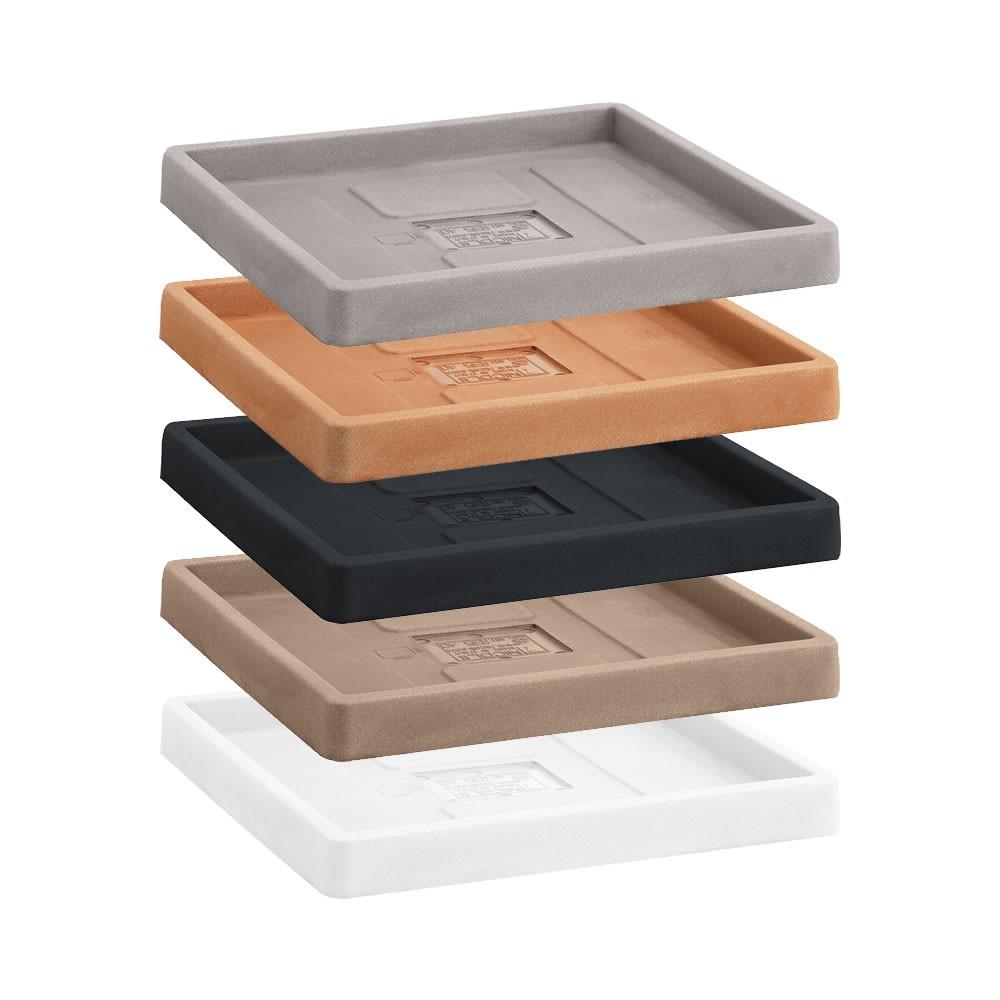 Set Pflanzkübel Eckig Untersetzer Blumen Kübel Outdoor Anthrazit Oder