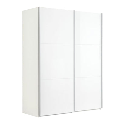 ARMADIO LEGNO 2 ANTE SCORREVOLI BIANCO LACCATO PORTABITI LUSSO 182 X H 200 CM ARMADIETTO