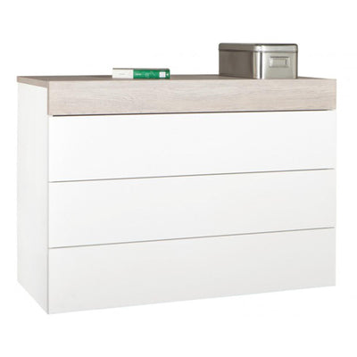 COMODINO GELOSIA CASSETTIERA CON 4 CASSETTI LACCATO BIANCO LUCIDO E GESSATO H 85 CM