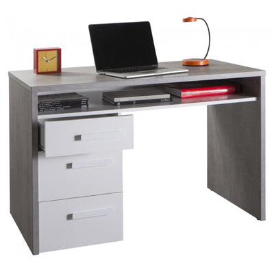 SCRIVANIA CON CASSETTI IN LEGNO ROVERE DA UFFICIO E STANZETTA 140 CM PORTA PC